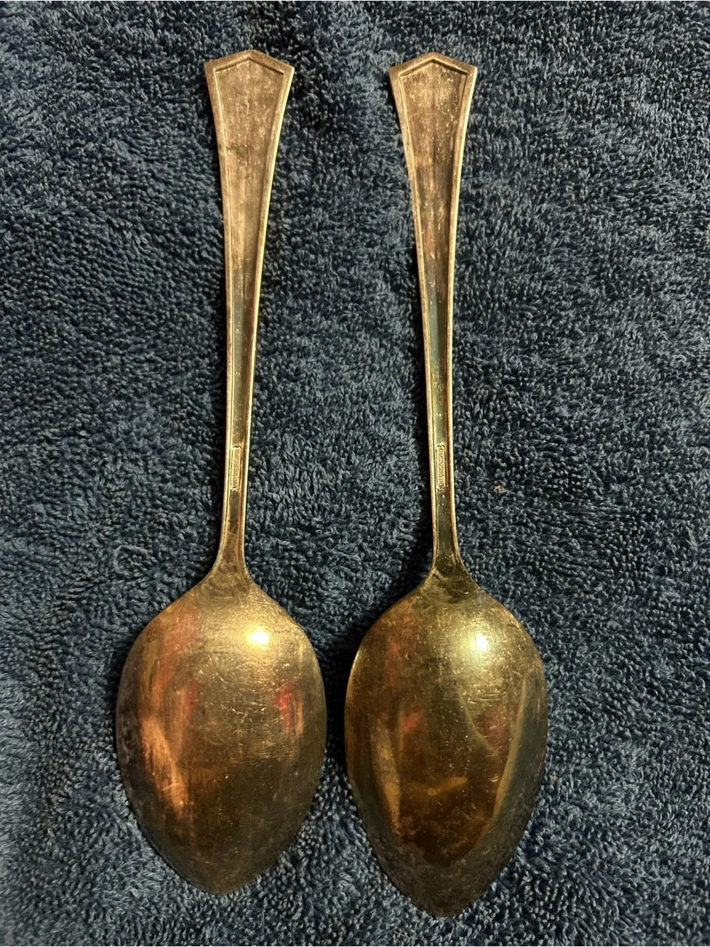 Silver Tone Stainless Dessert Spoon - Set of 2